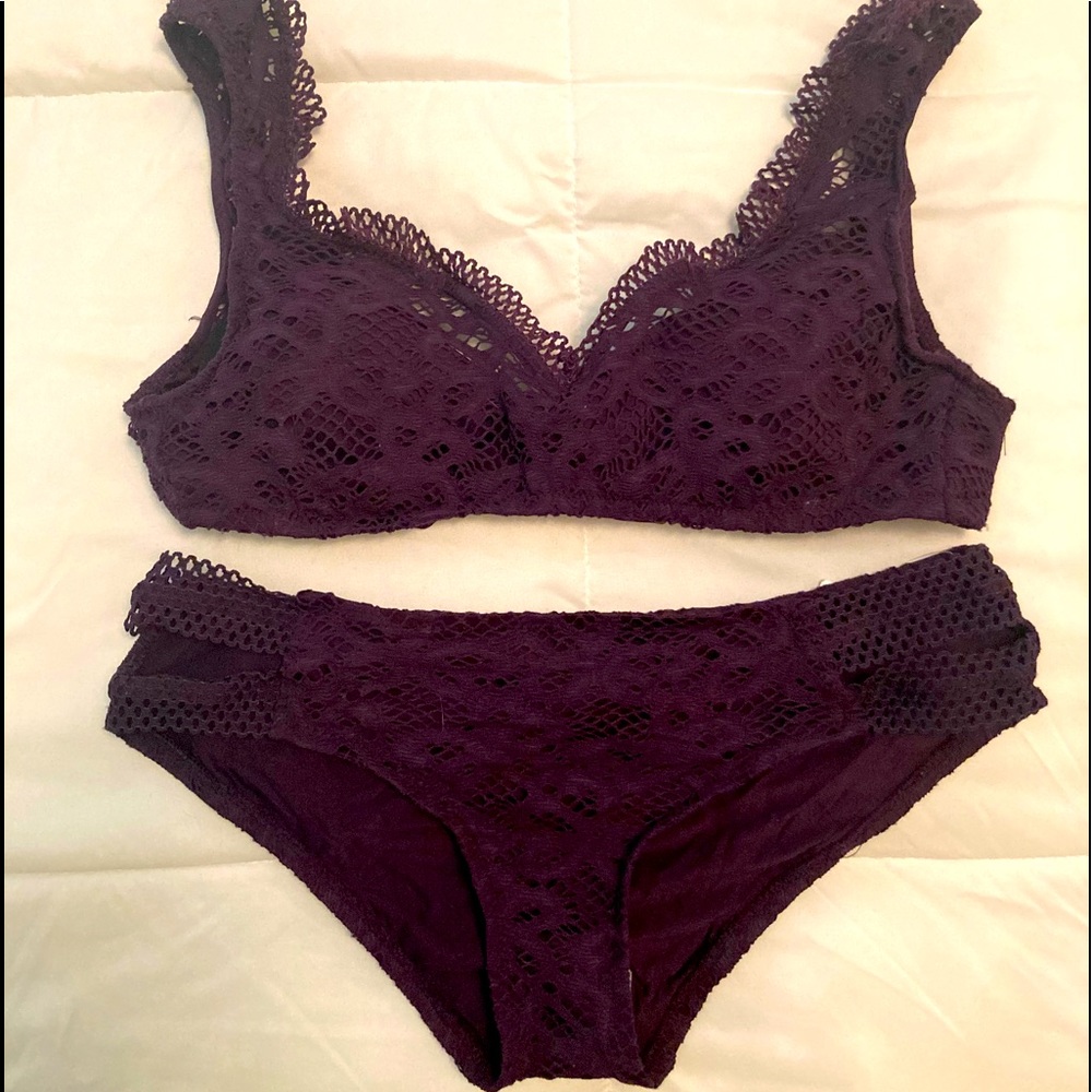 BECCA 2 piece NWT bikini 👙 Purple/Plum Lace - Beautiful!